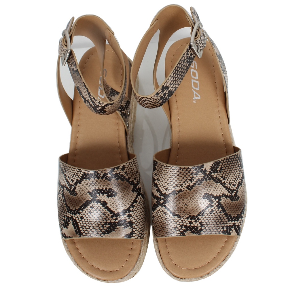 Size 5.5 Natural Python Open Toe Halter Espadrill - Picture 3 of 6